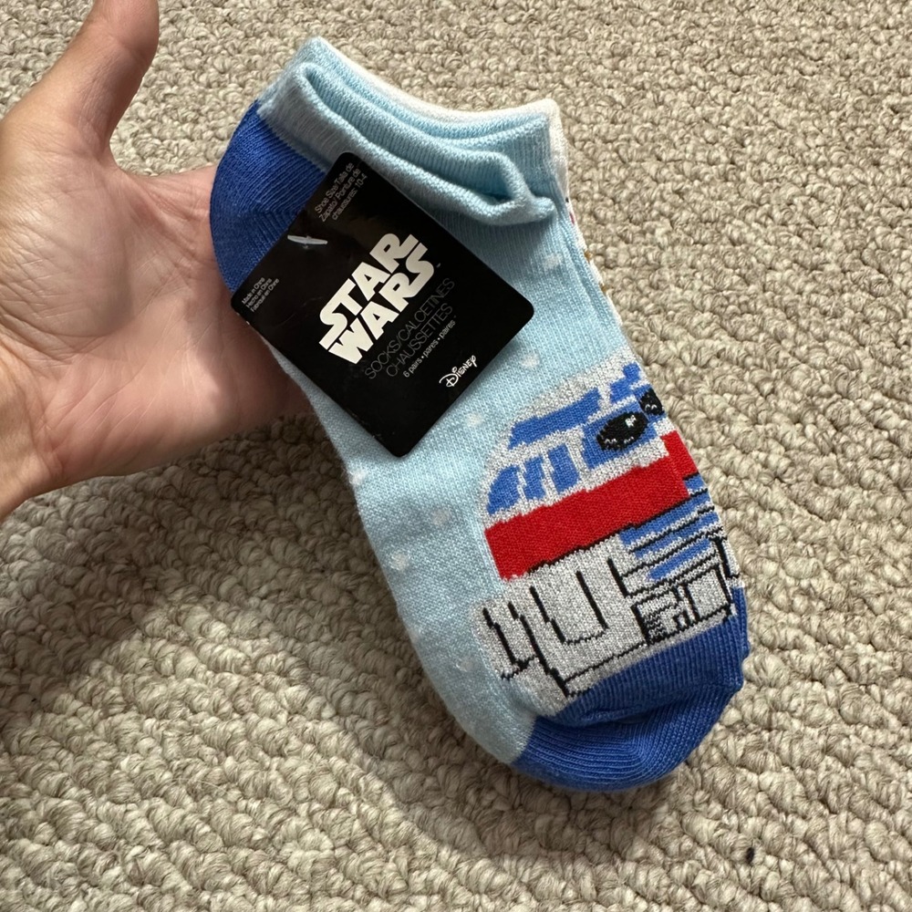 Star Wars Disney 6 Pack Ankle Socks Size 10-4 Holiday Multicolor New